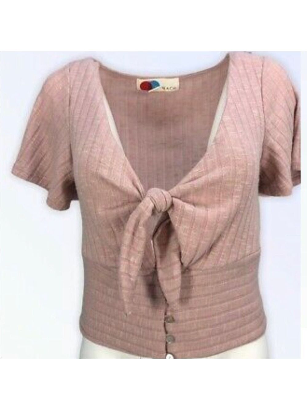 𝅺free people beach dusty pink tie keyhole too xs